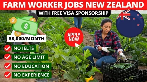 Agricultural Worker Jobs in New Zealand with Visa Sponsorship (NZD 50K – NZD 80K)